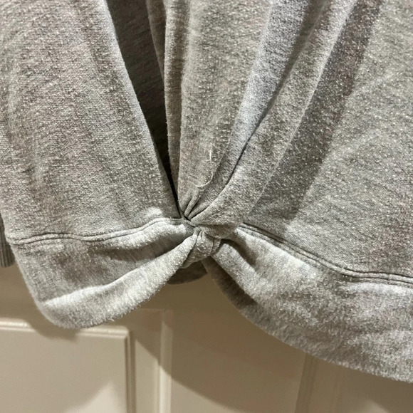 Athleta Grey Knot Twist Detail Top Size S Long Sleeve - Picture 3 of 5